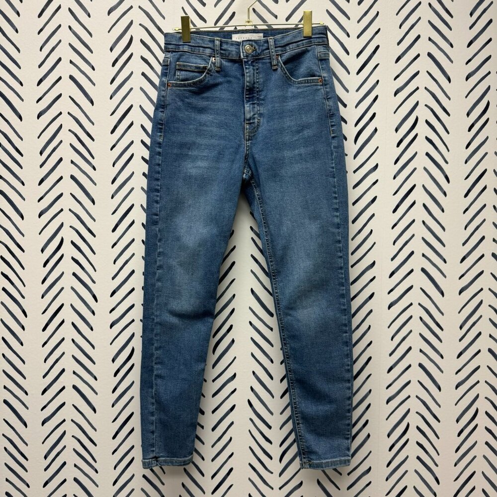 TopShop Medium Wash High Rise Skinny Jeans - 28/6